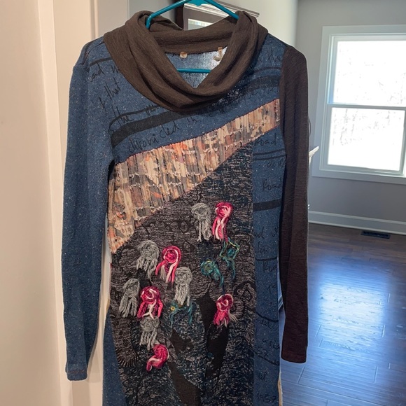 Funky vintage sweater dress - Picture 2 of 3